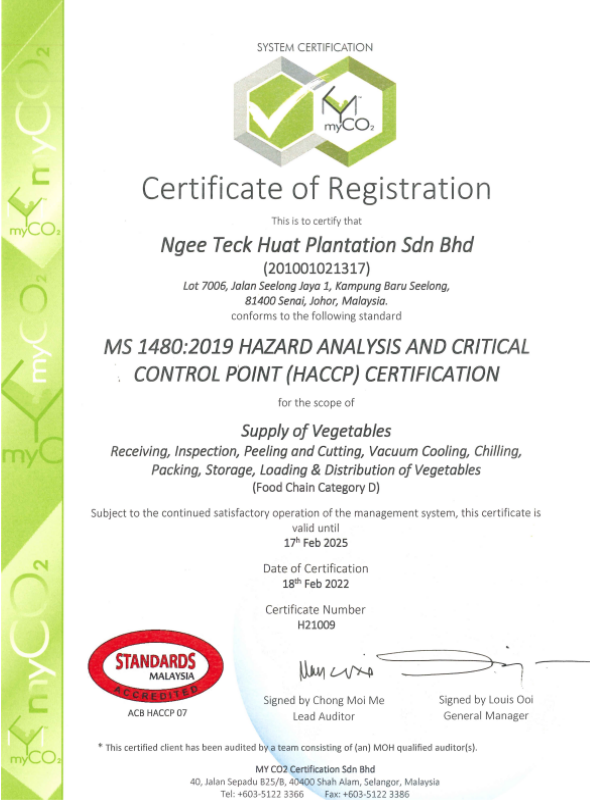 HACCP - Ngee Teck Huat Plantation Sdn Bhd (MyCO2)